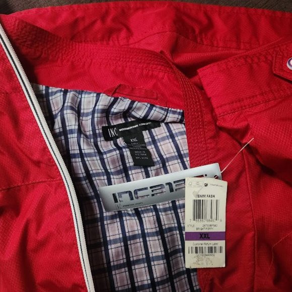 NWT INC. mens red zip up windbreaker jacket sz XXL (woman could wear as well) - Picture 3 of 4